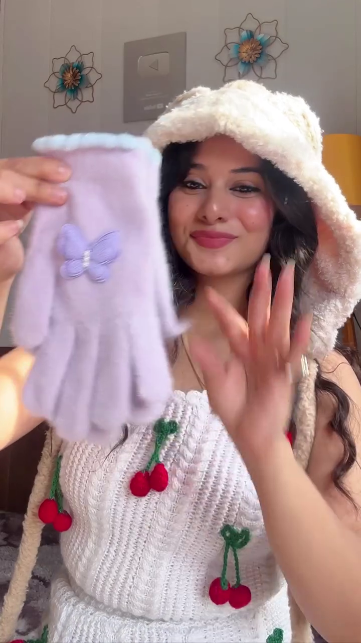 ✨Cute Soft Warm Winter Half Finger Woolen Gloves With Adorable Cartoon Design For Girls & Women✨