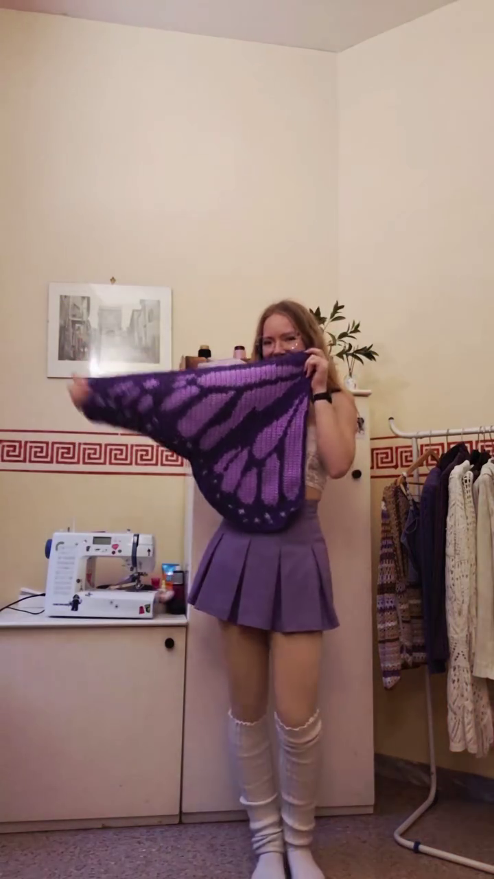 Lavender Dream Aesthetic Knit Cardigan with Coordinated Skirt and Lace Top Ensemble