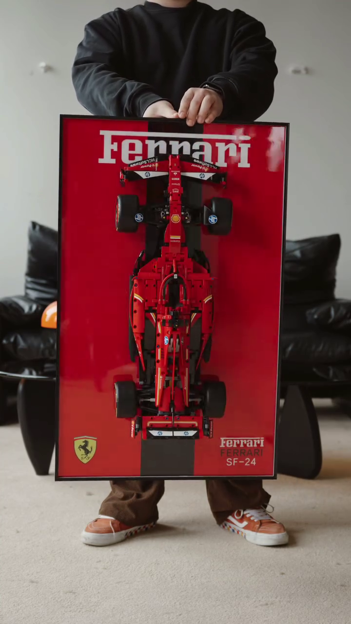 Premium Racing-Inspired Vertical Wall Art Frame with High-Detail Automotive Display Design