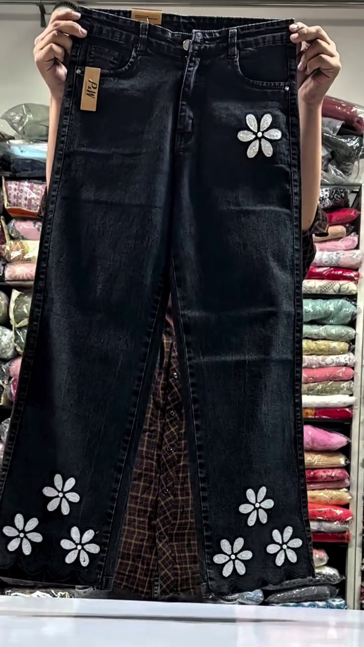 “Petal Stitch: Embroidered Denim of Blossoms, Boldness & Everyday Bloom 🌼👖”