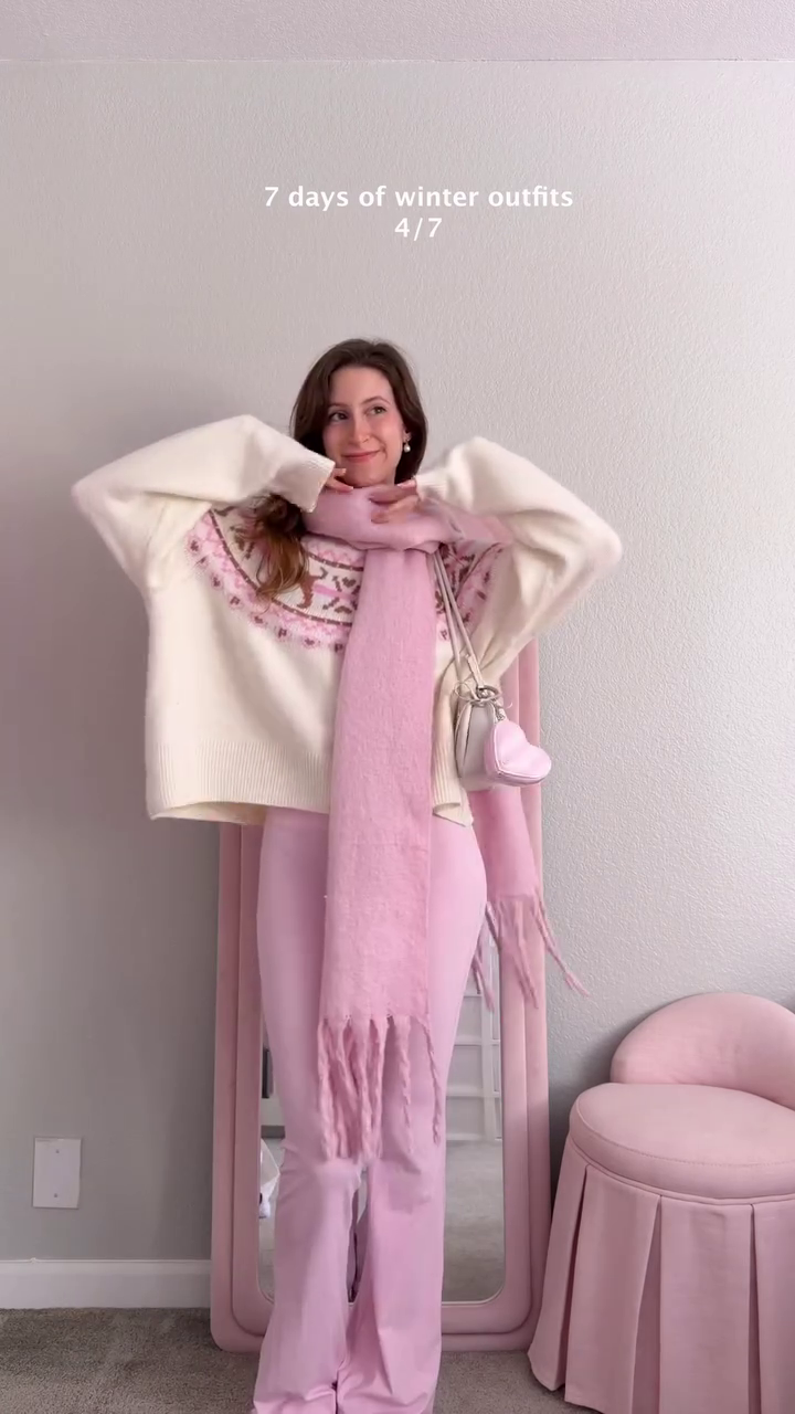 “Frosted Blush: Winter Ensemble of Soft Layers, Warm Whispers & Rosy Glow ❄️💗🧥”