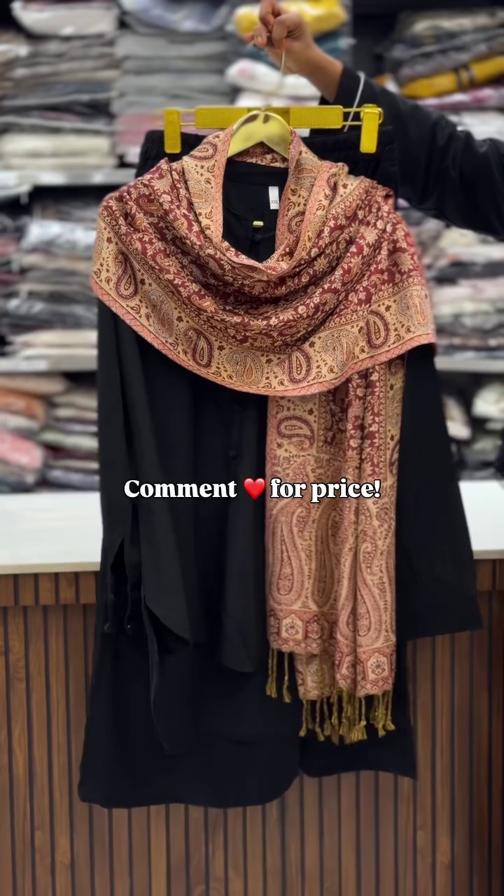 “Midnight Mosaic: Black Base & Paisley Scarf of Regal Layers & Cultural Grace 🖤🌺🧣”