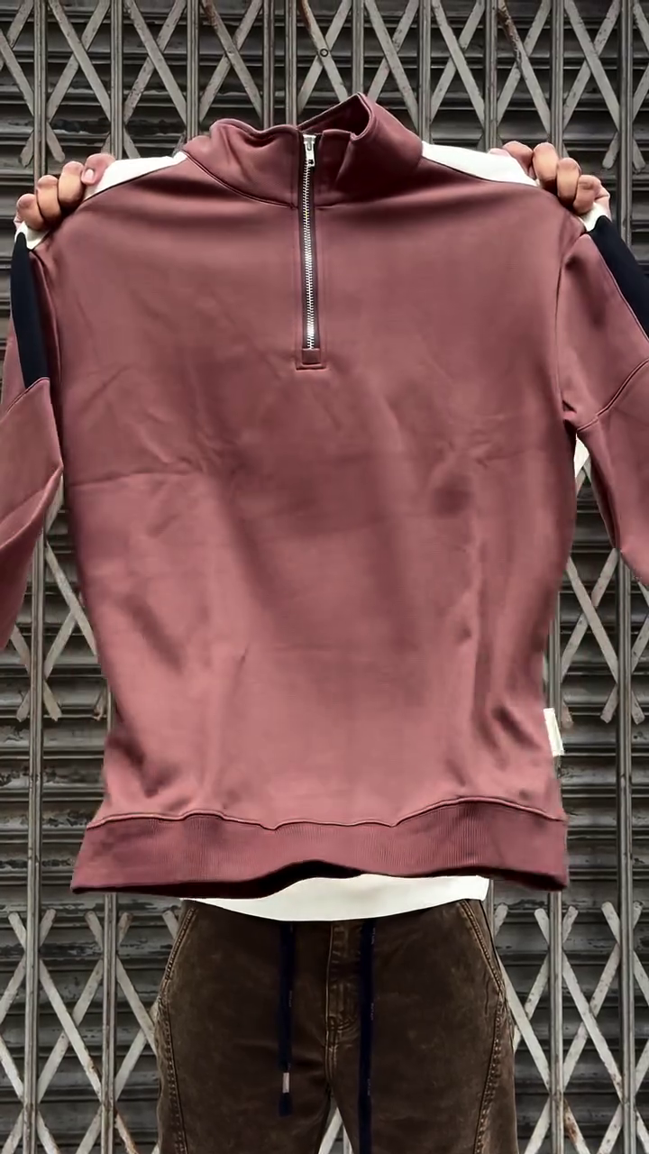 Maroon Glide Panel Sweatshirt 🍷🧶 | Urban Contrast Edition