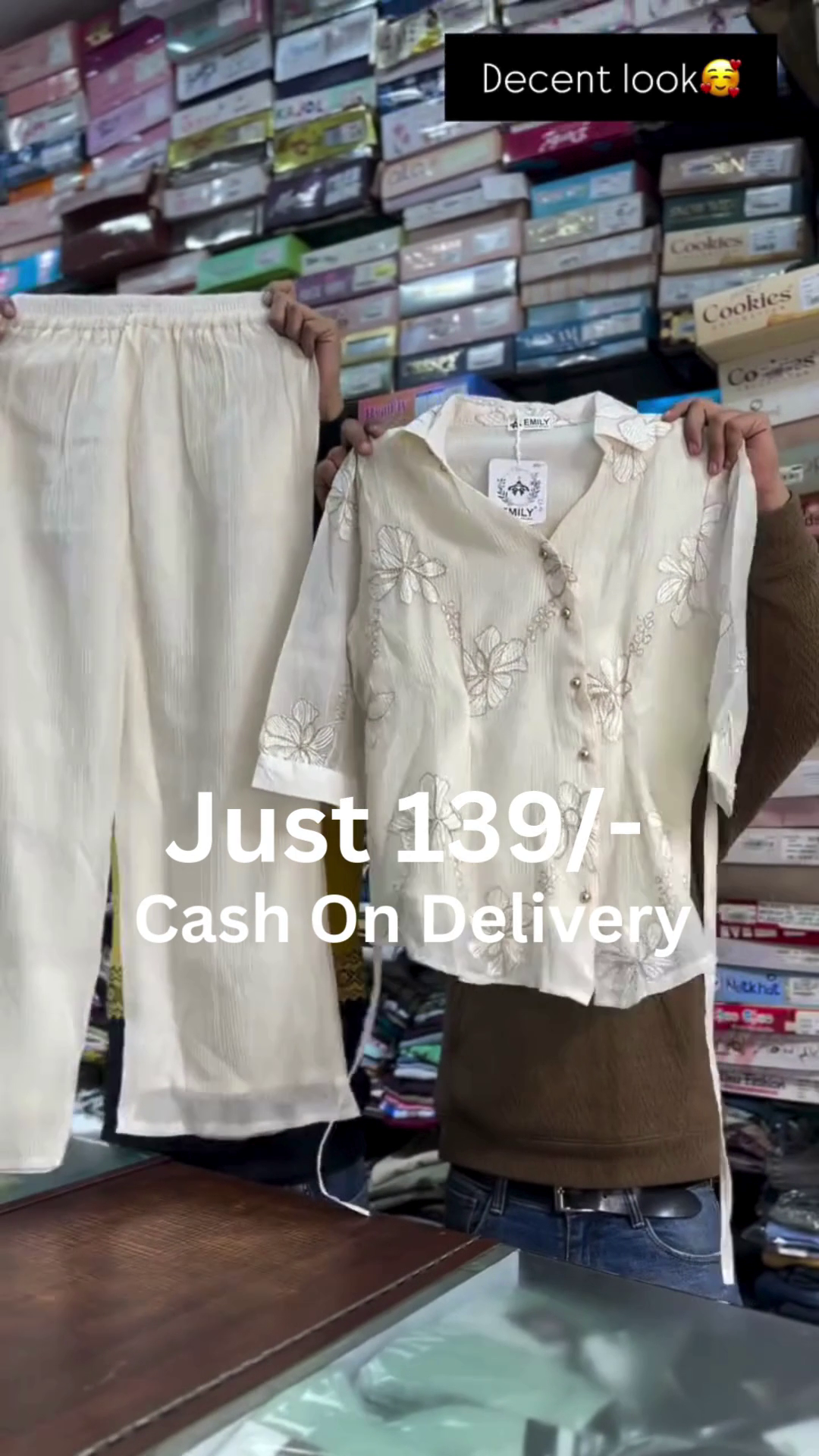 Soft Pink Semi-Sheer Floral Embroidered Short-Sleeve Button-Front Shirt with Matching High-Waisted Flowing Palazzo Pants Ethnic-Inspired Co-Ord Set