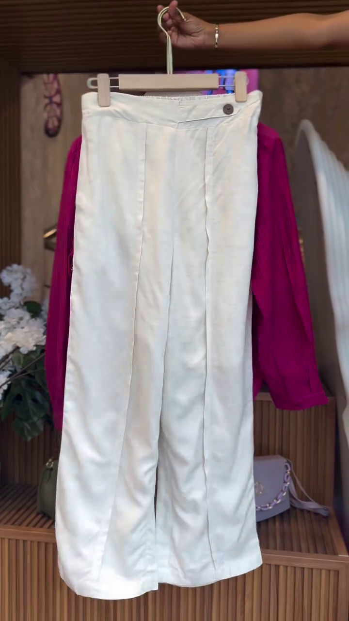 Fuchsia Pink Sheer Organza Overlay Shirt with White Inner Slip Dress & Statement Rope Appliqué Design 💖🤍✨