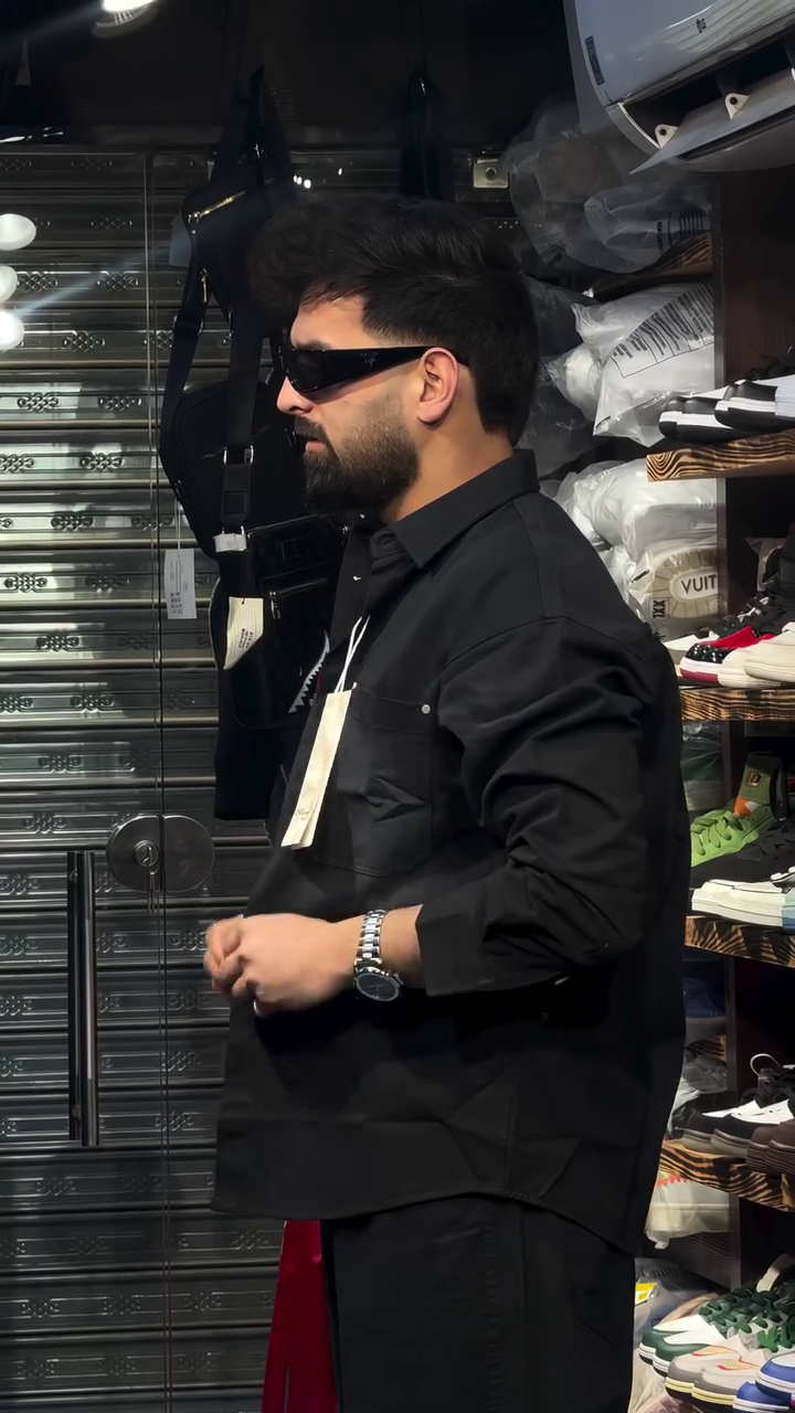 Classic Solid Black Premium Button-Down Shirt with Minimal Clean Finish and Full Sleeve Tailored Fit