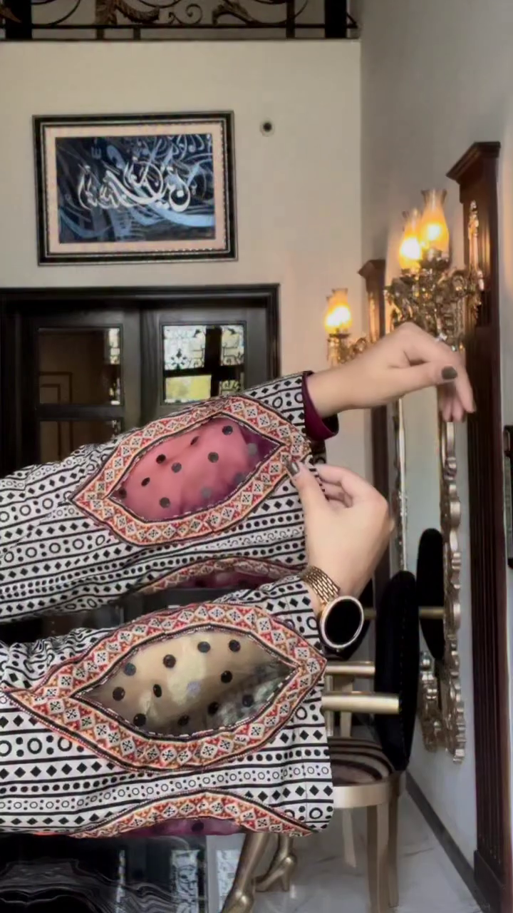 Beige Vertical Striped Ethnic Kurta Set with Multicolor Printed Dupatta