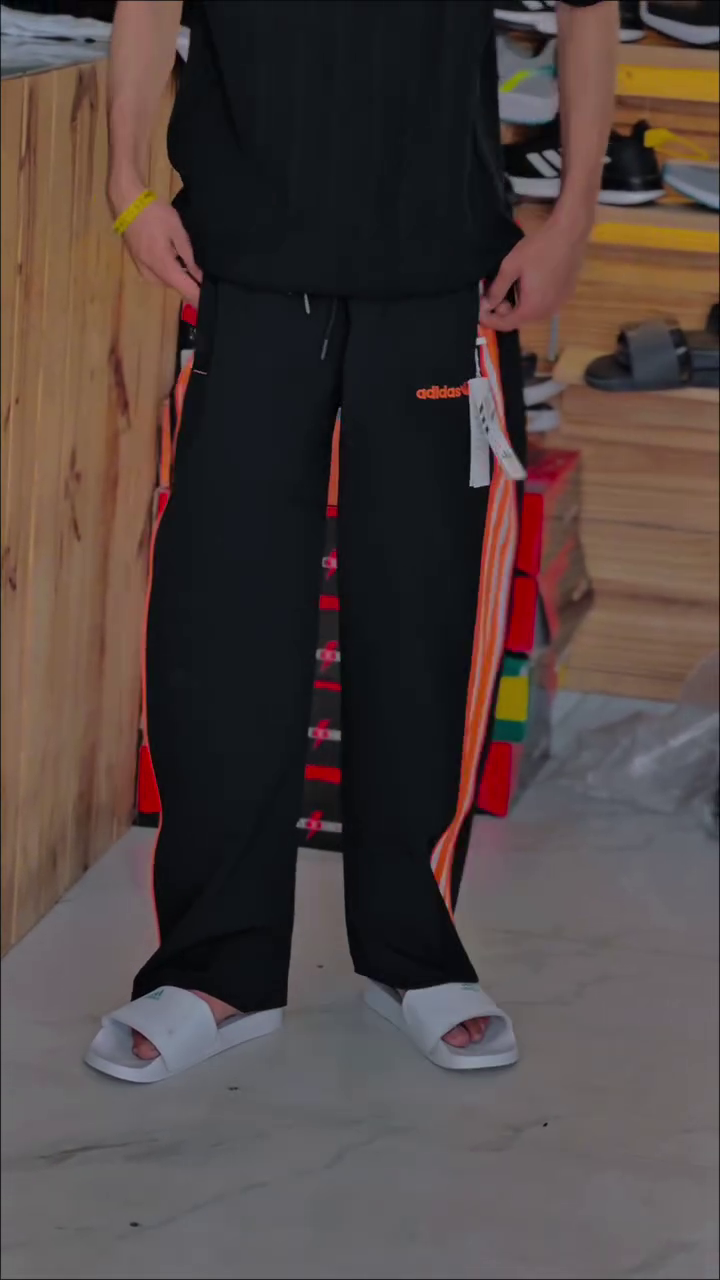 Black Athletic Track Pants With  Elastic Waist Sportswear Joggers