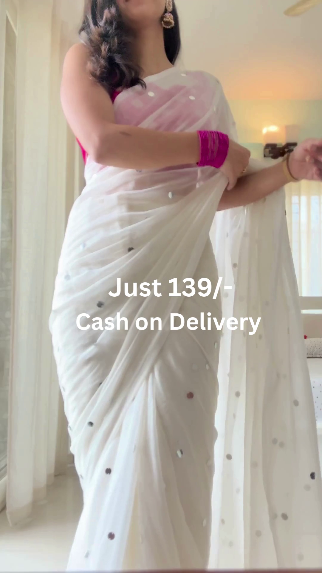 Elegant White Soft Sheer Designer