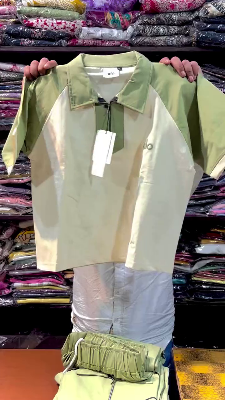 Two-Tone Half-Zip Polo Collar Casual Lounge Co-Ord Set With Short