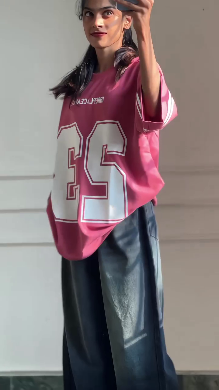 Oversized White Sport Jersey Style Graphic T-Shirt