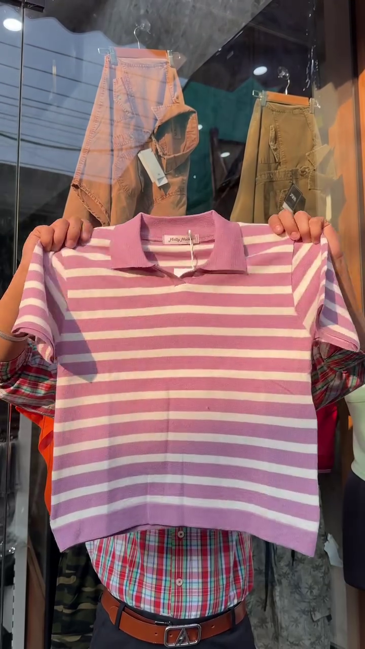 Polo Style Cropped Casual Top