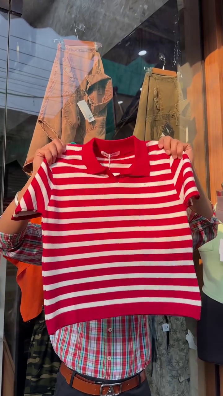 Polo Style Cropped Casual Top