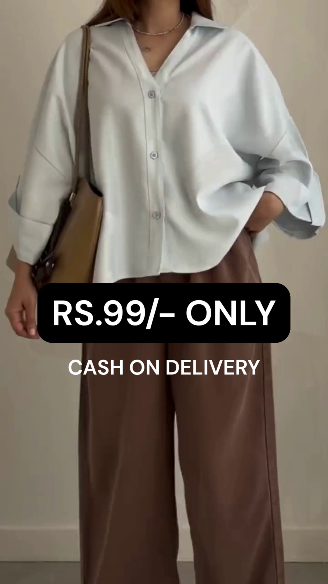 Effortless Elegance Oversized Black Shirt + Wide-Leg Cargo Pants Set