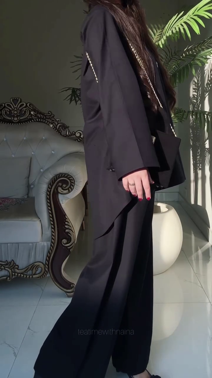 ✨ Black Crystal Button Shirt + Wide-Leg Pant Set – Luxe Nighttime Glam! ✨