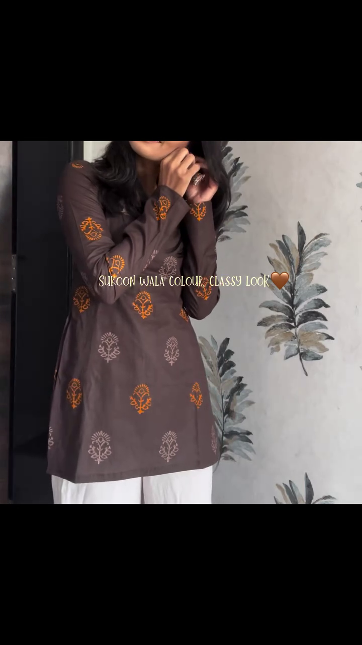 🍂 Sukoon Wala Brown Kurta with White Pants – Classy Ethnic Serenity! 🍂