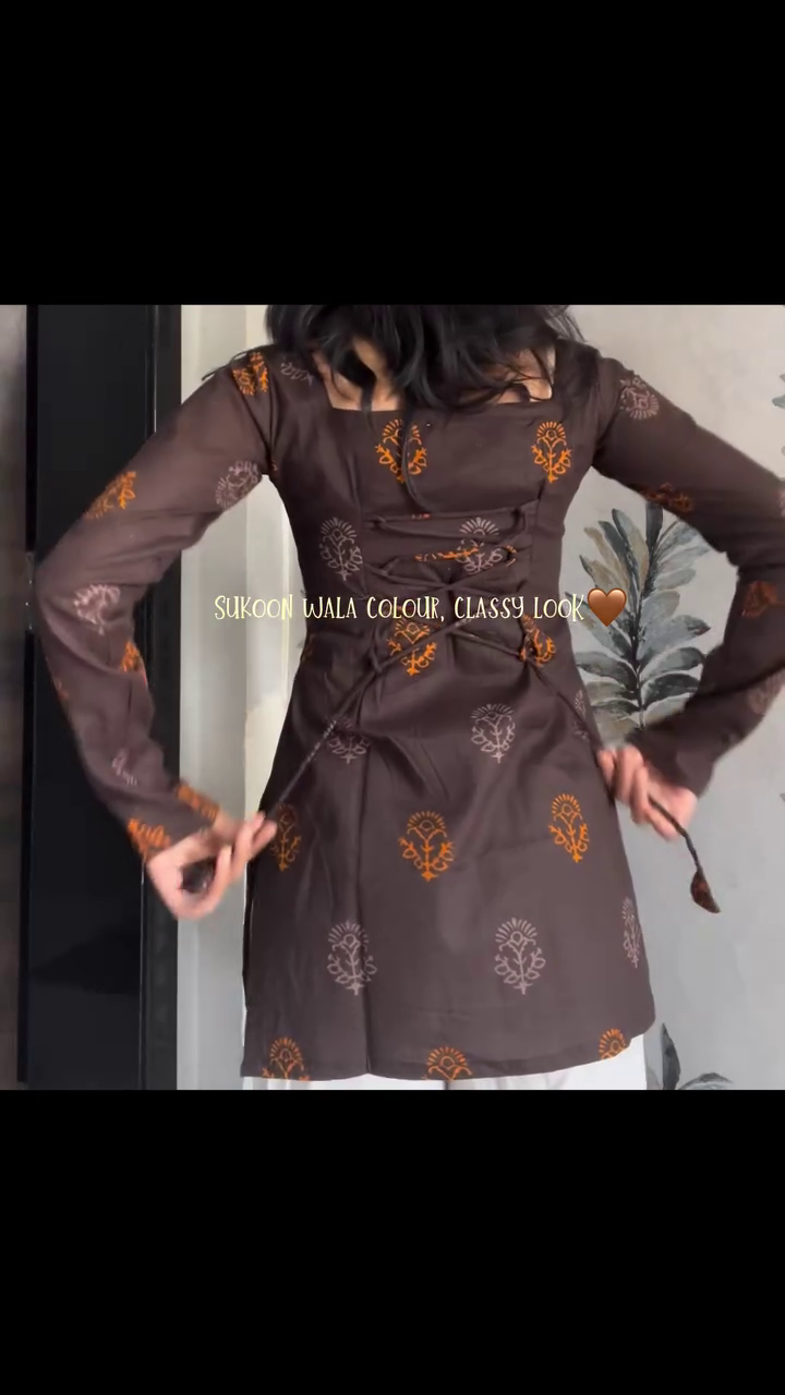 🍂 Sukoon Wala Brown Kurta with White Pants – Classy Ethnic Serenity! 🍂