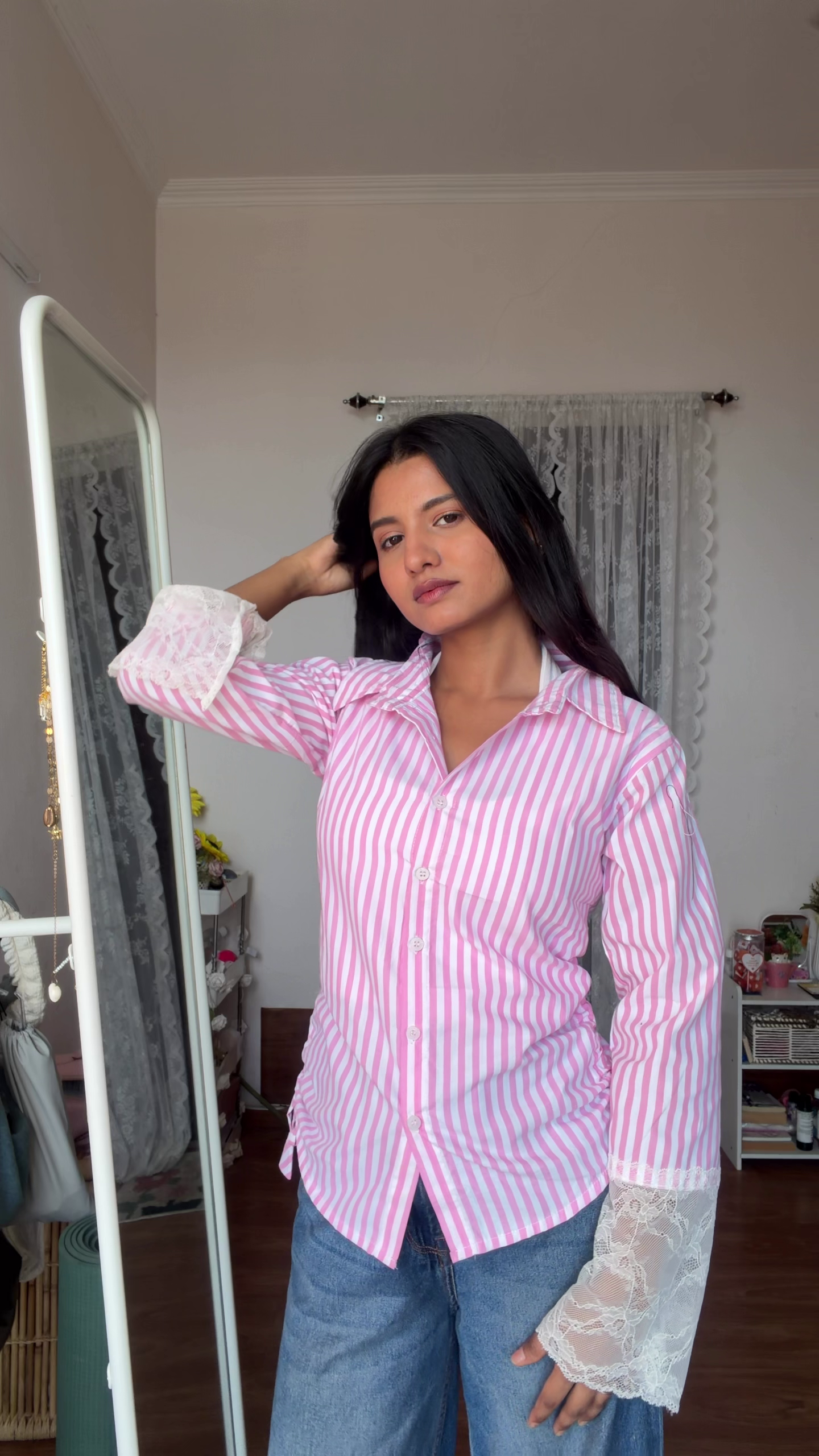 💖 Candy Stripe Oversized Shirt – Soft, Stylish & Everyday Chic ✨🌸