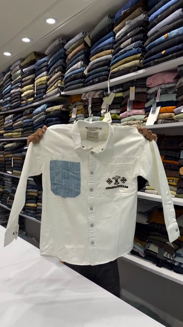Urban Patch Luxe Shirt – White Statement Pocket Casual Shirt 🤍✨