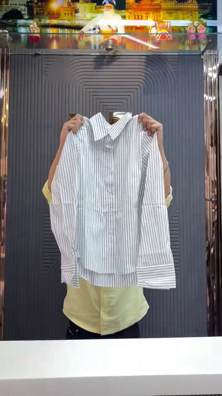 Classic Stripe Elegance Shirt – Smart Fit Vertical Line Formal Top 🤍✨