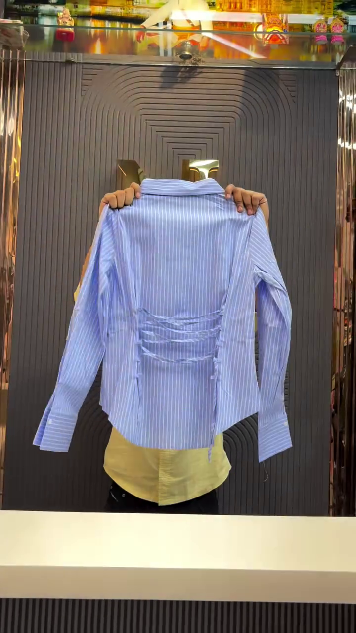 Classic Stripe Elegance Shirt – Smart Fit Vertical Line Formal Top 🤍✨