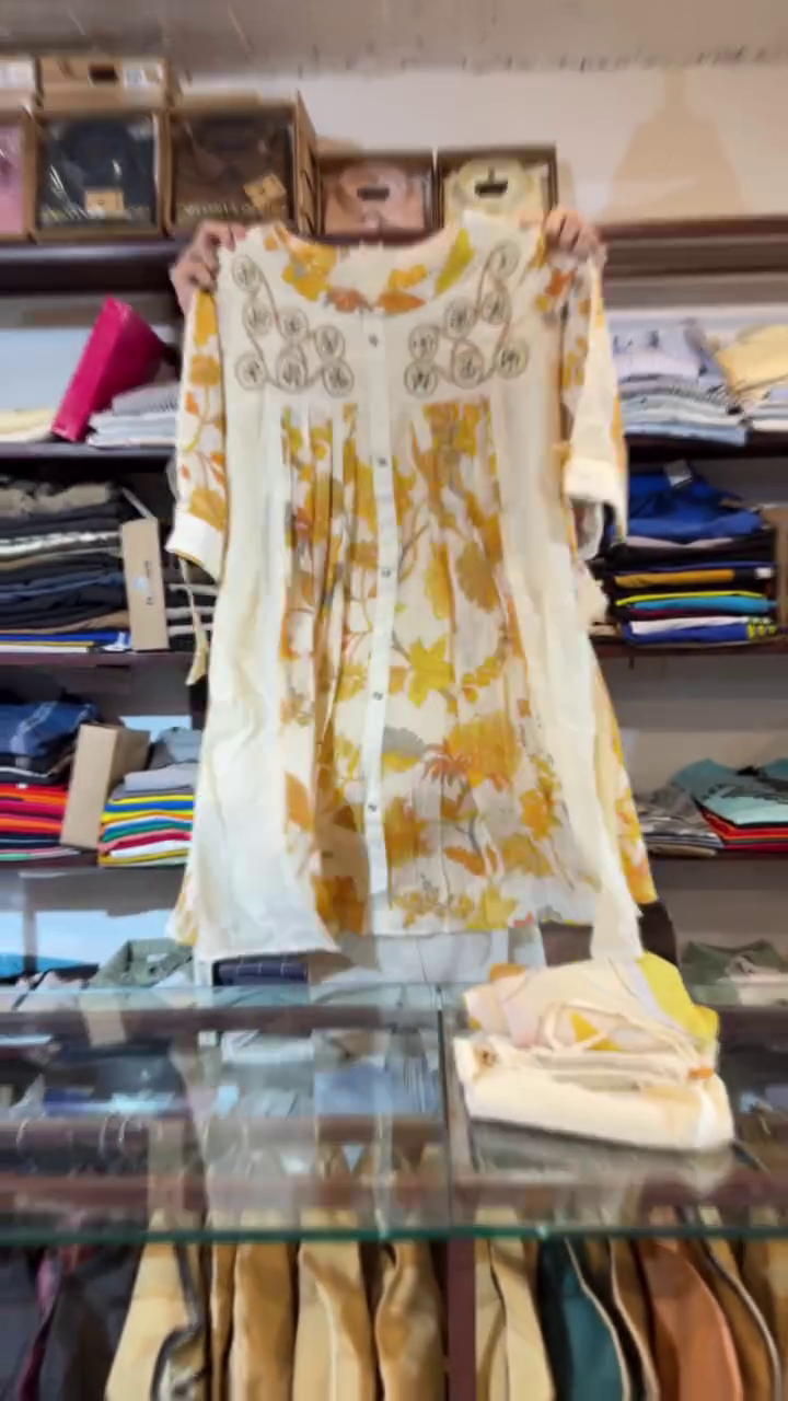 Sunflower Breeze Embroidered Kurti – Floral Flow Button-Down Ethnic Top 🌼✨