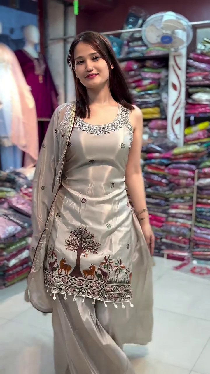 Rosewood Elegance Straight Suit Set with Dupatta – Subtle Festive Charm 🌸✨🤍