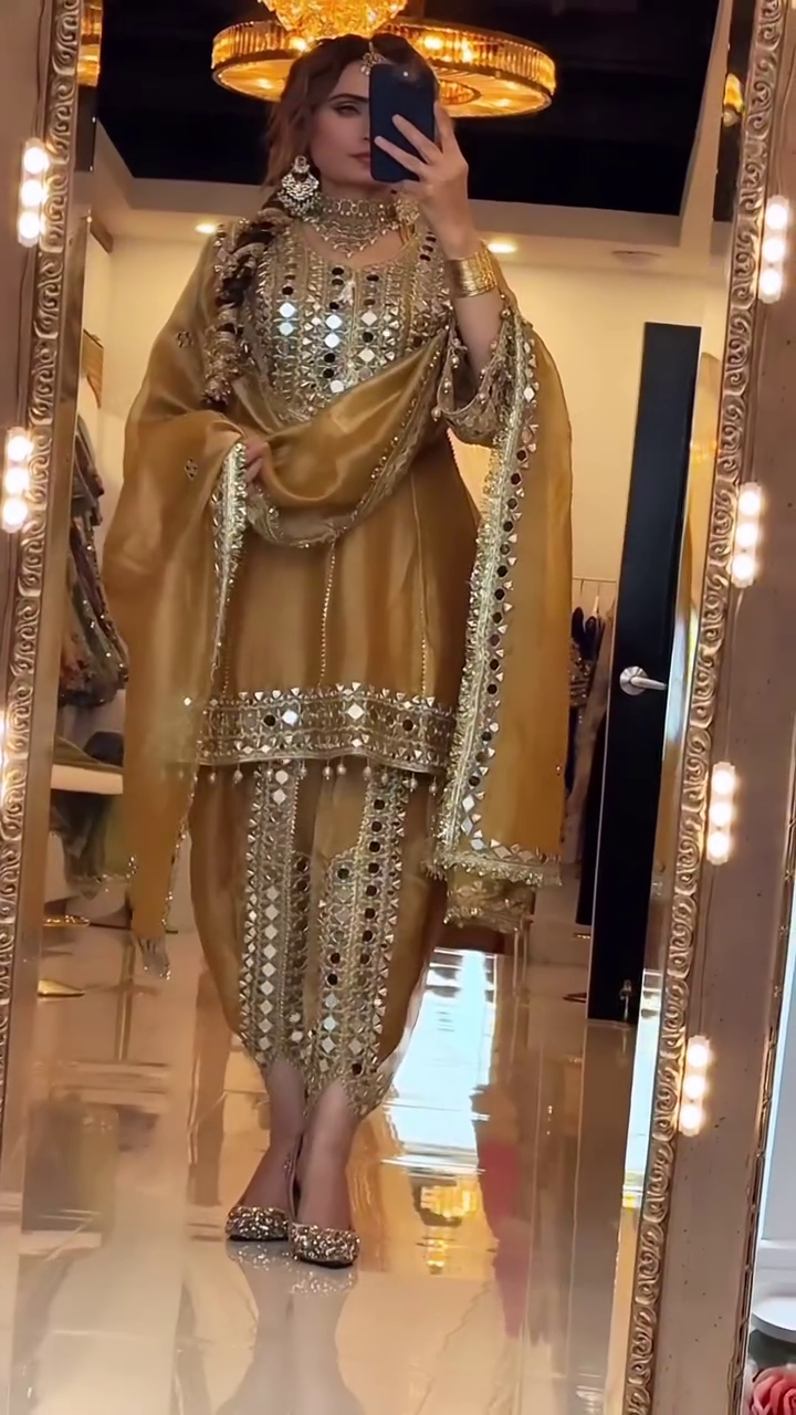 Ruby Royale Mirror Work Festive Suit Set ❤️✨👑