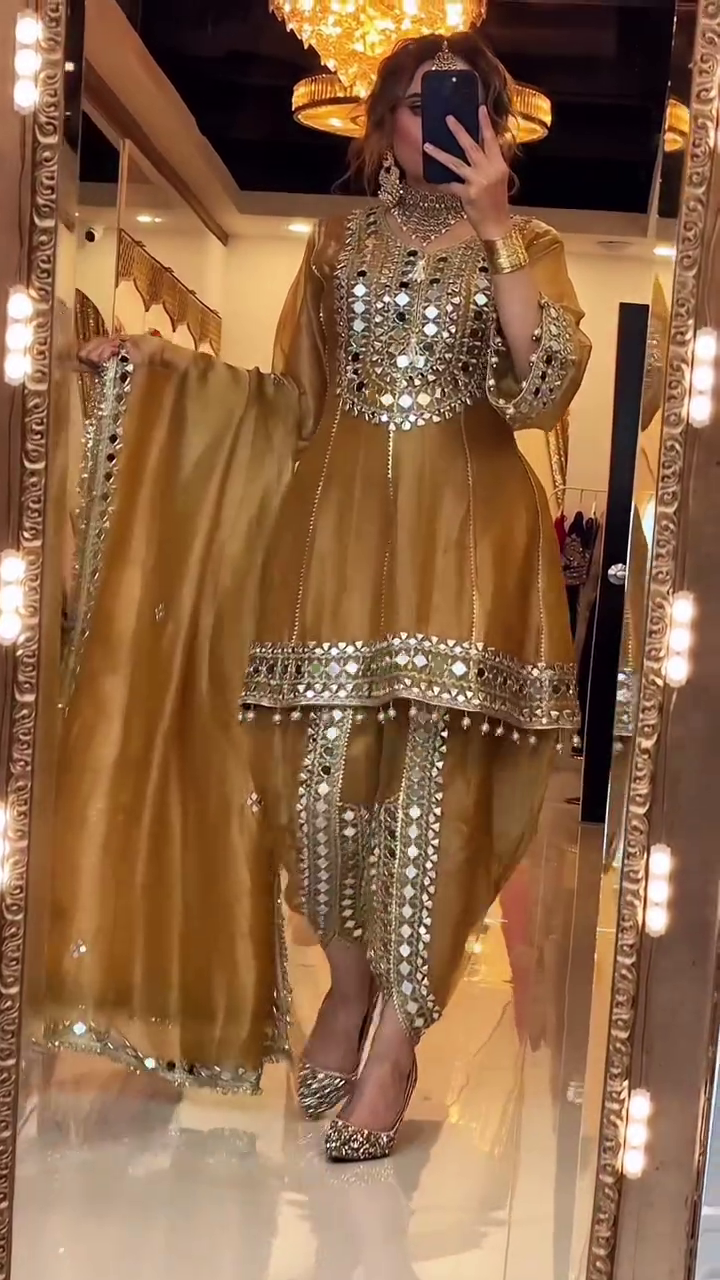 Ruby Royale Mirror Work Festive Suit Set ❤️✨👑