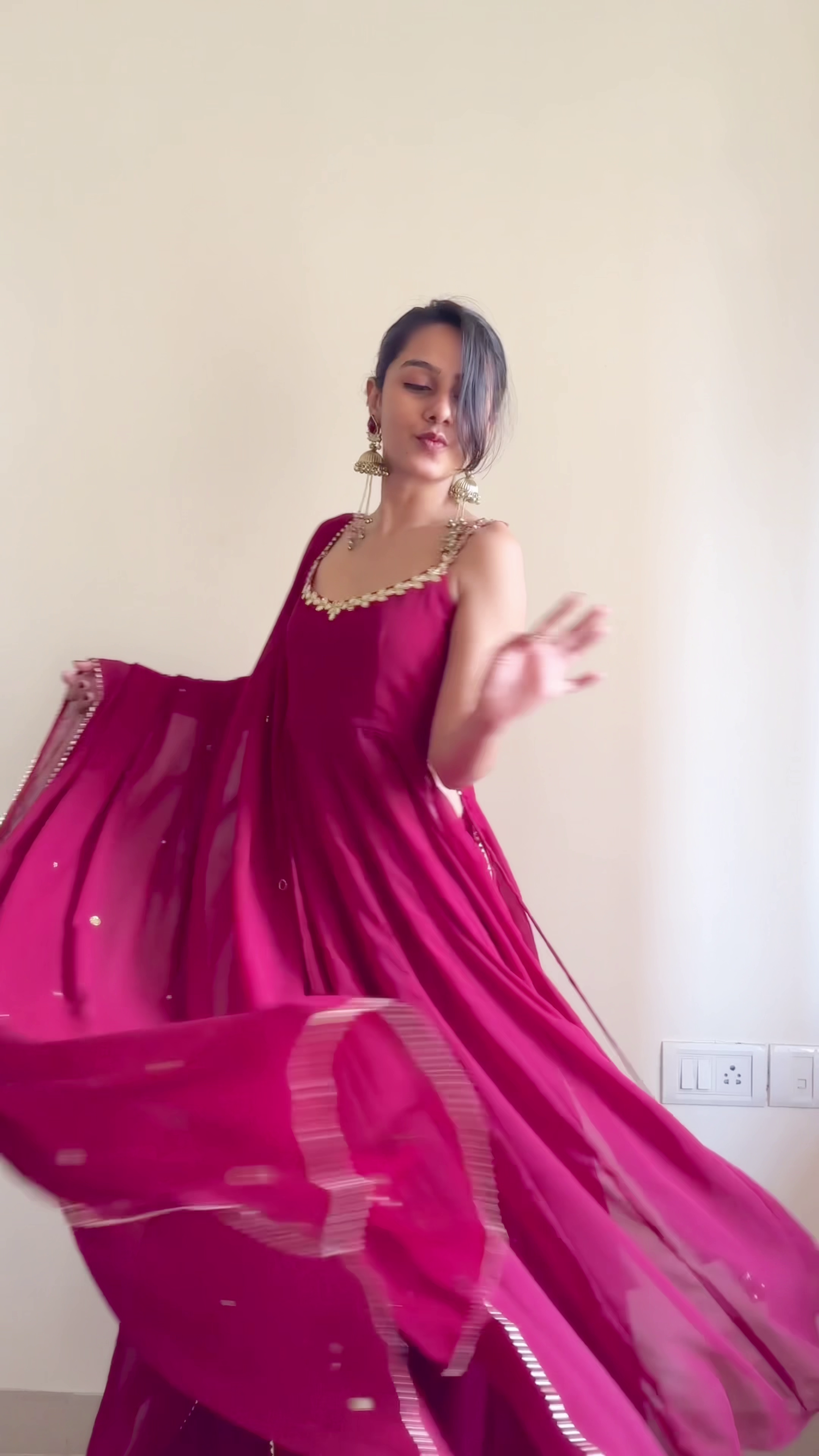 Rani Radiance Flared Anarkali Set with Sheer Dupatta 💖✨👑