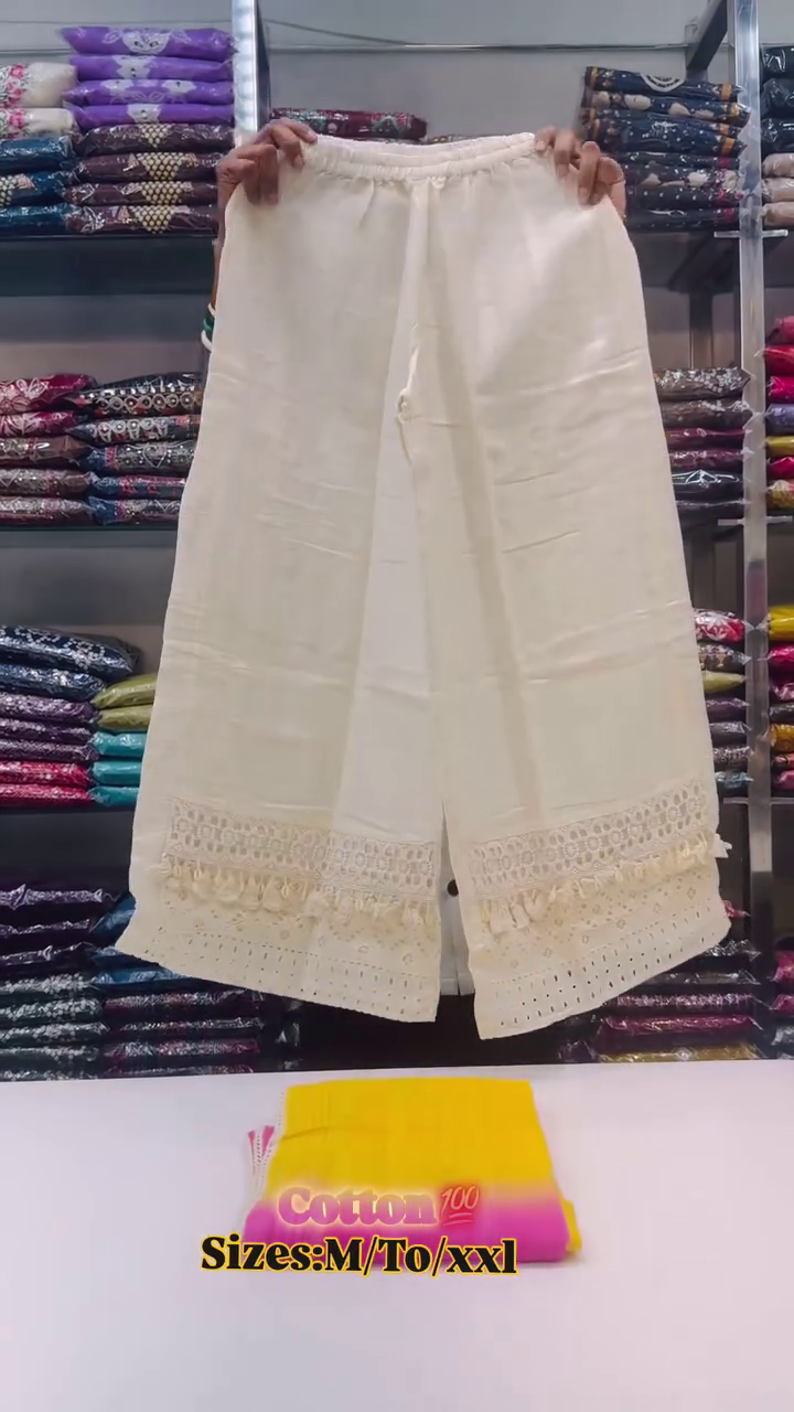 Sunshine Mandala Cotton Kurta & Lace Palazzo Set 🌼✨🤍