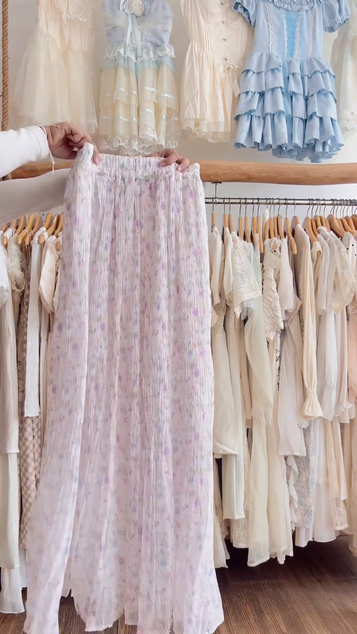 Blush Bloom Floral Tiered Maxi Skirt – Soft Girl Aesthetic Dream 🌸🤍✨