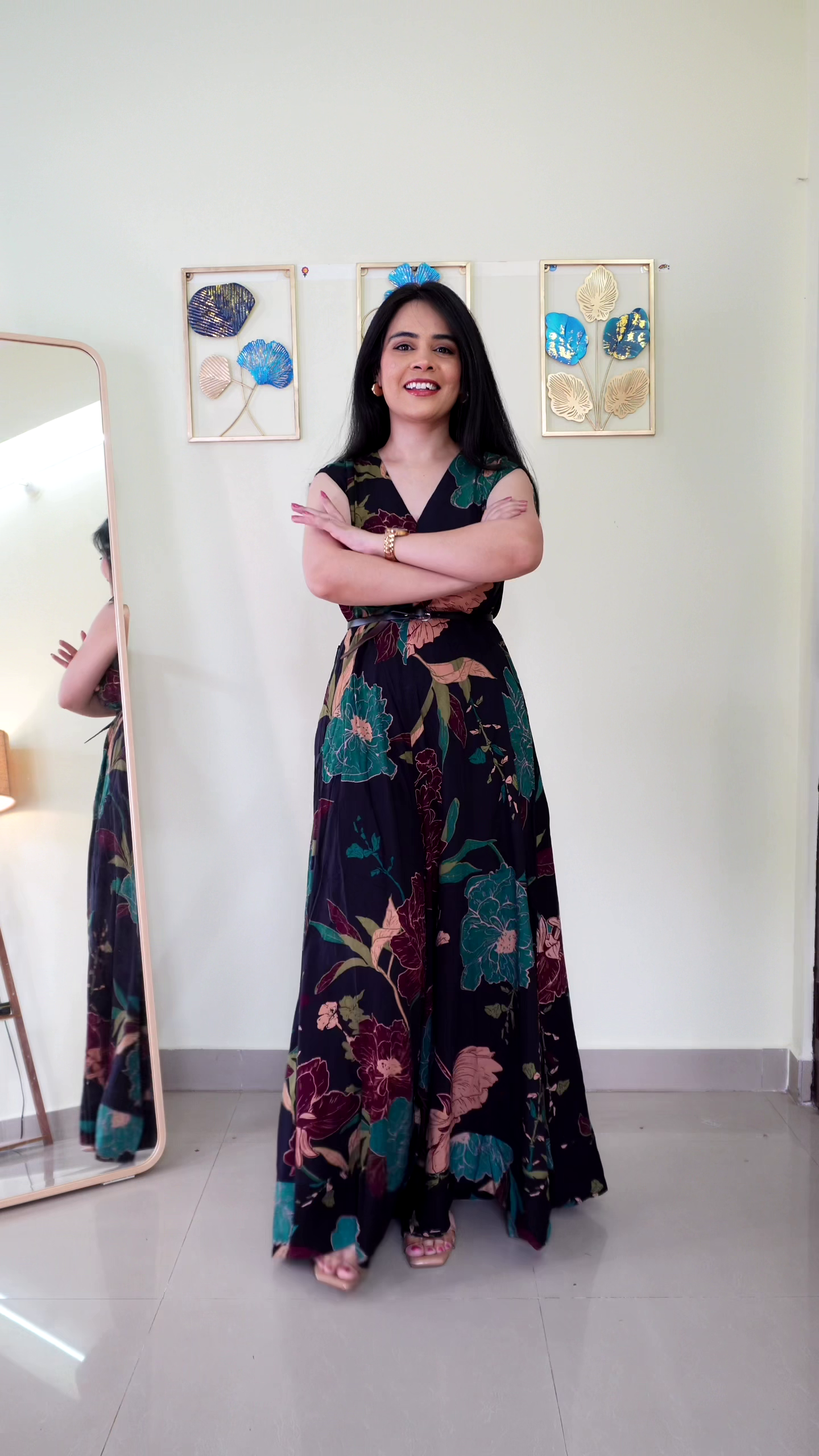 Midnight Garden Floral Maxi Dress – Elegant Flow & Timeless Glam 🌙🌸✨