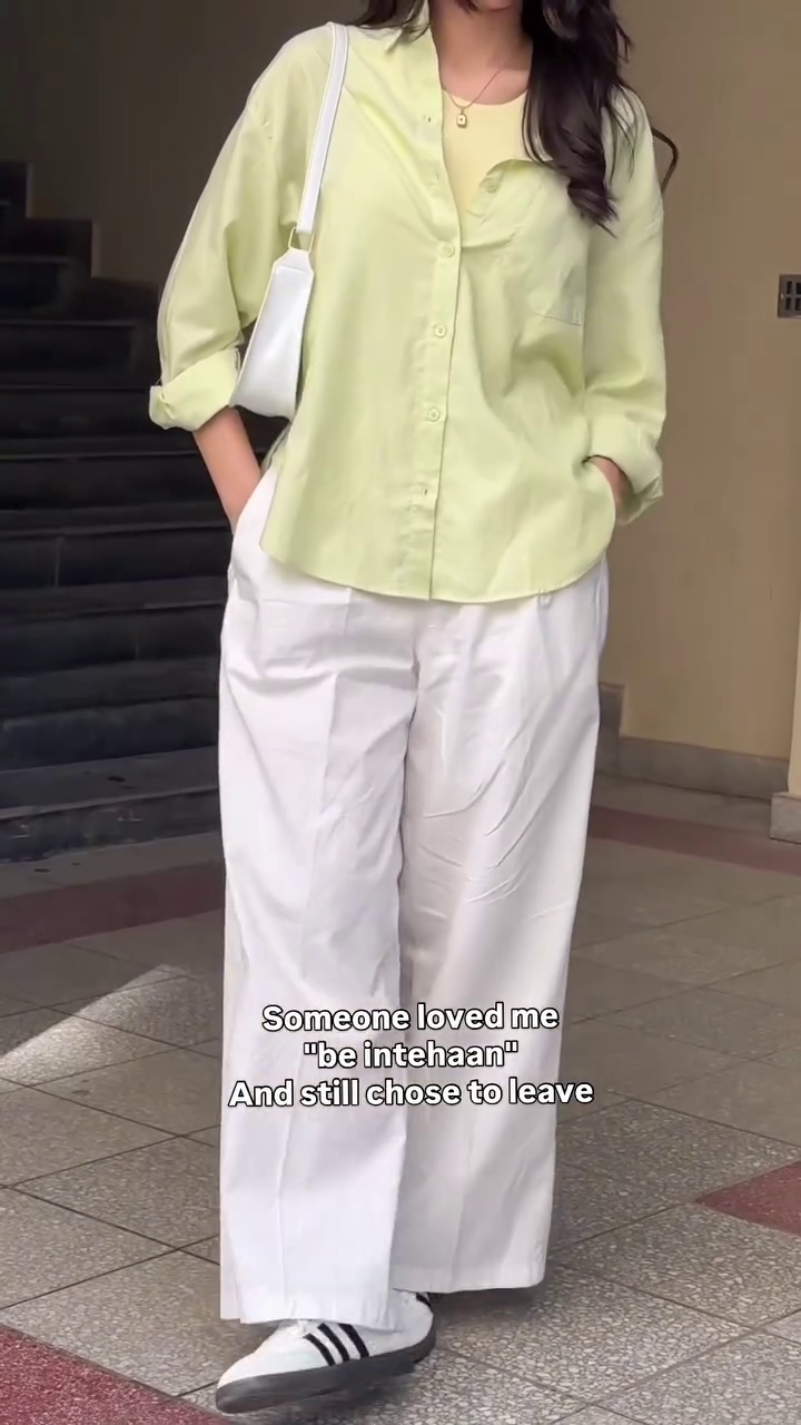 Mint Breeze Relaxed Shirt & Wide-Leg Pants Set – Effortless Minimal Chic 💚🤍✨