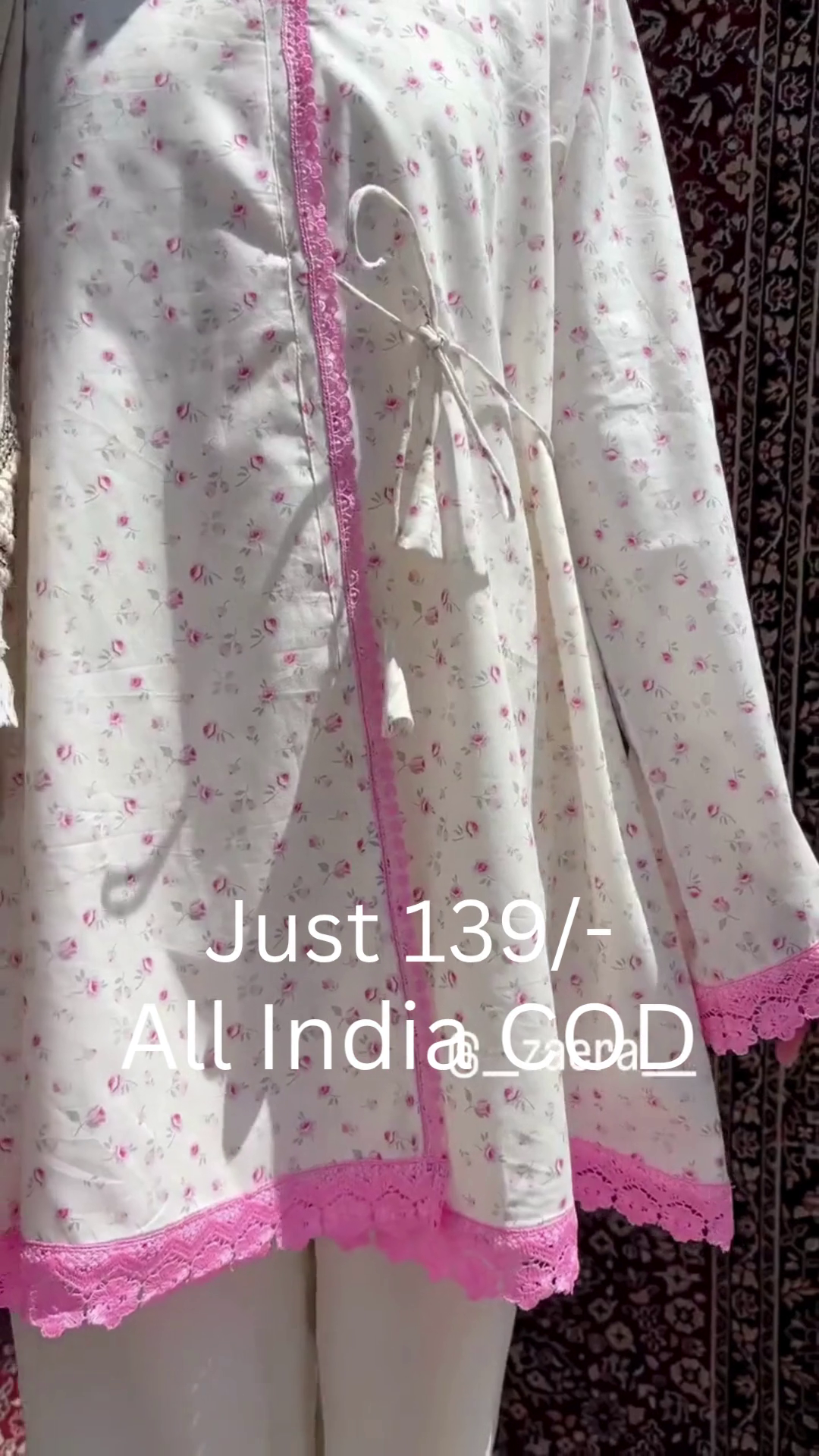 Blush Petal Lace Kurti Set – Soft Floral Elegance with Delicate Details 🌸💖✨
