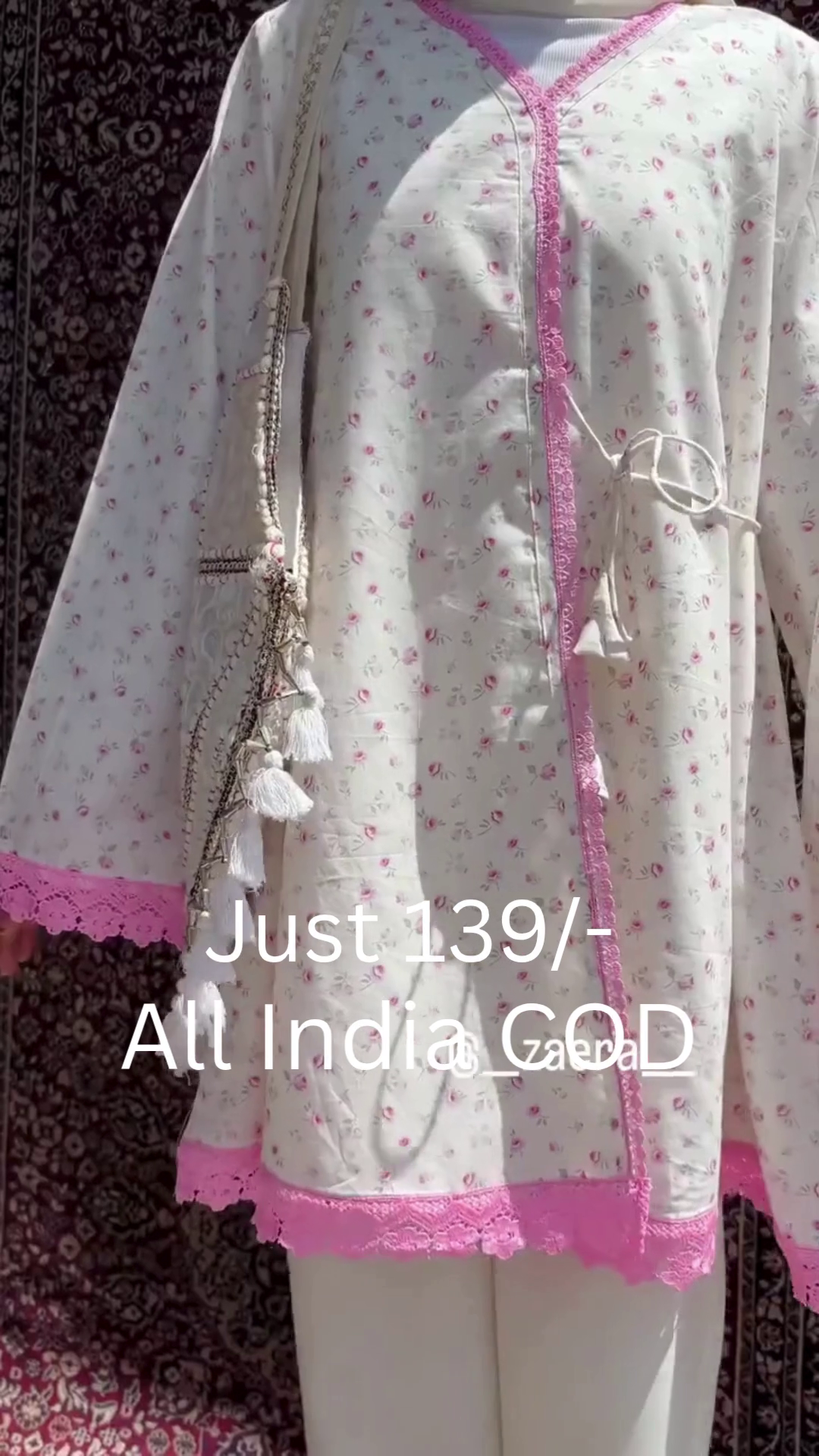 Blush Petal Lace Kurti Set – Soft Floral Elegance with Delicate Details 🌸💖✨