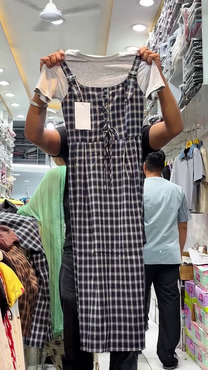 Grunge Chic Checkered Layered Dress – Street Style Corset Fit 🖤✨👗