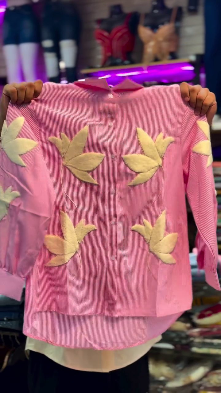 Elegant Pastel Chic Trousers & Floral Embroidered Shirt Combo – Soft Classy Look 💖✨👗