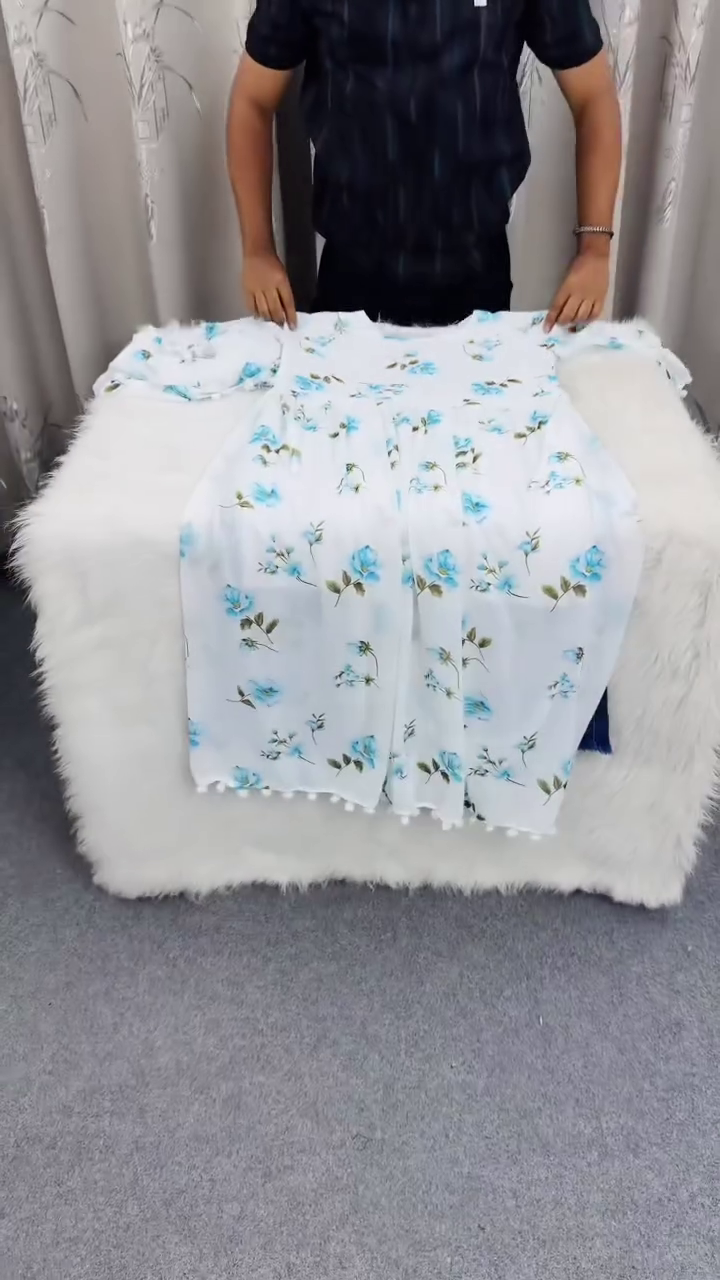 Dreamy Blue Blossom Flare Dress – Soft Floral Elegance 🌸💙✨