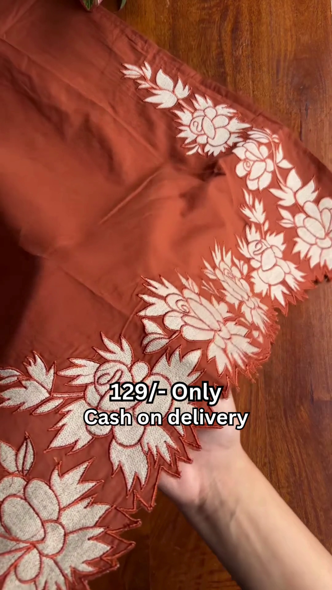 Rustic Terracotta Floral Embroidered Designer Kurti 🌺🤎✨