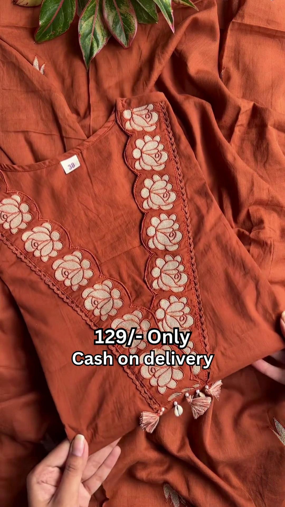 Rustic Terracotta Floral Embroidered Designer Kurti 🌺🤎✨