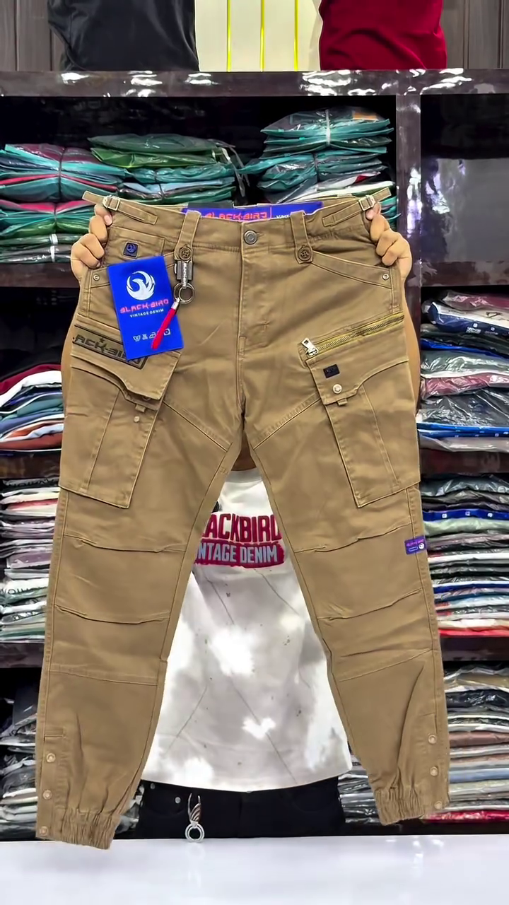 👖 Premium Desert Khaki Multi-Pocket Tactical Cargo Jogger Pants for Men | Urban Streetwear Utility Trousers | Adventure Inspired Comfort Fit Bottom Wear 🤎✨🔥