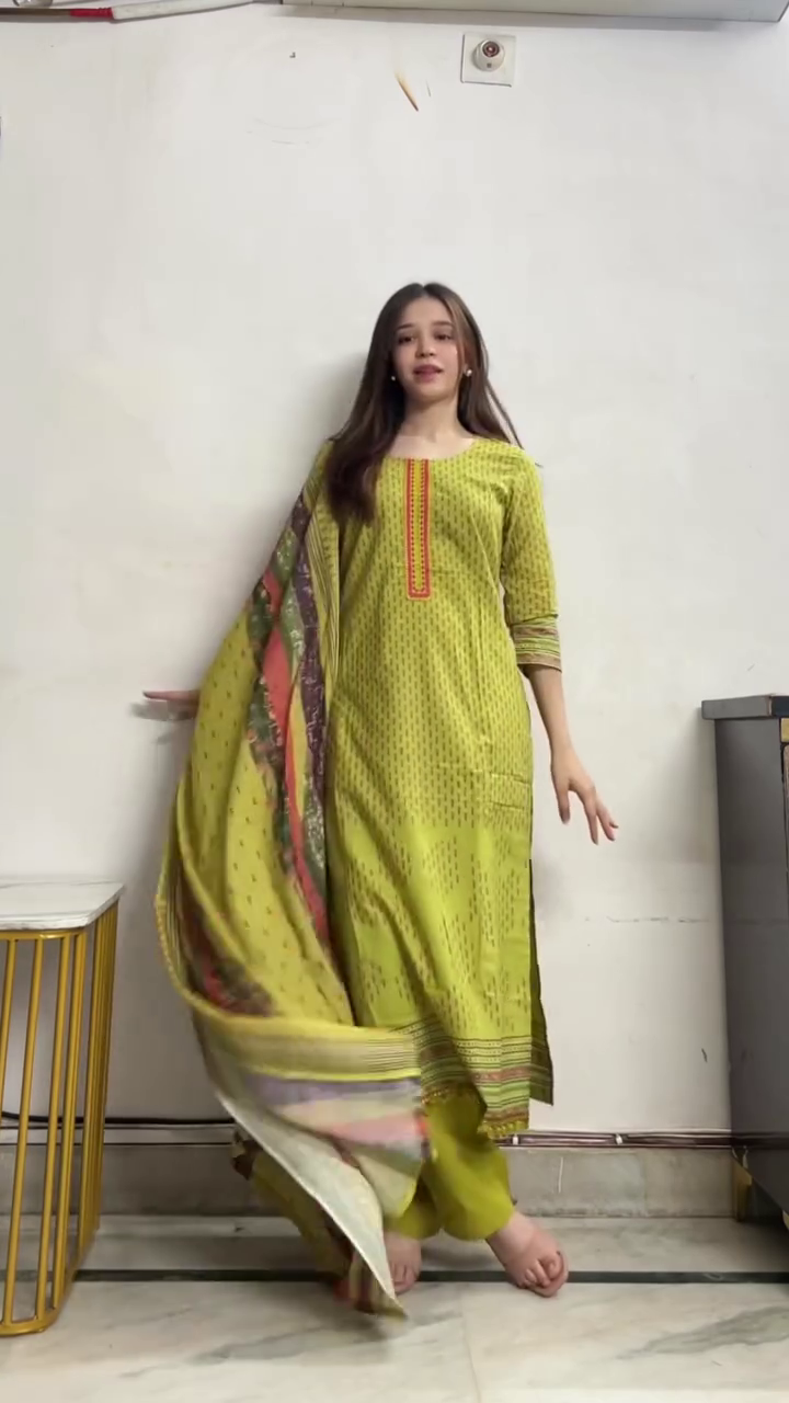 🌿💚 Elegant Printed Ethnic Kurta Palazzo and Dupatta Three Piece Suit Set for Women | Traditional Festive Casual Wear Outfit