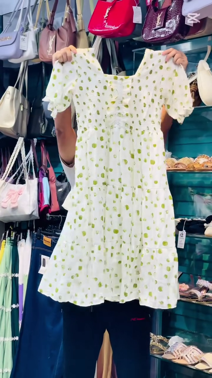 💙🌼 Women's Premium Floral Printed Puff Sleeve Smocked Midi Dress with Tiered Flare and Elegant Summer Styling
