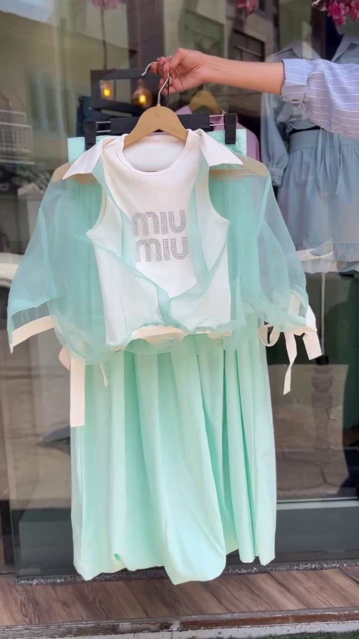 🤍 Elegant White Layered Dress with Sheer Organza Jacket for Girls 🤍👗