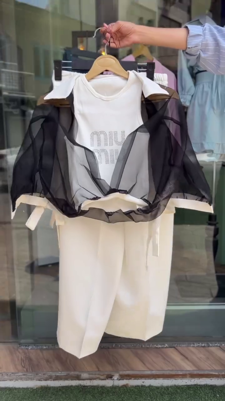 🤍 Elegant White Layered Dress with Sheer Organza Jacket for Girls 🤍👗