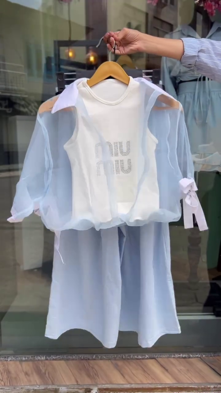🤍 Elegant White Layered Dress with Sheer Organza Jacket for Girls 🤍👗