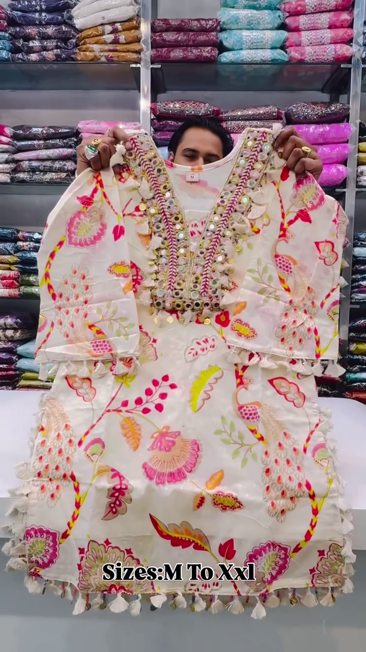 🌺 Luxury Embroidered Three-Piece Traditional Suit Set with Matching Trousers and Gradient Dupatta 🌺💖🧣