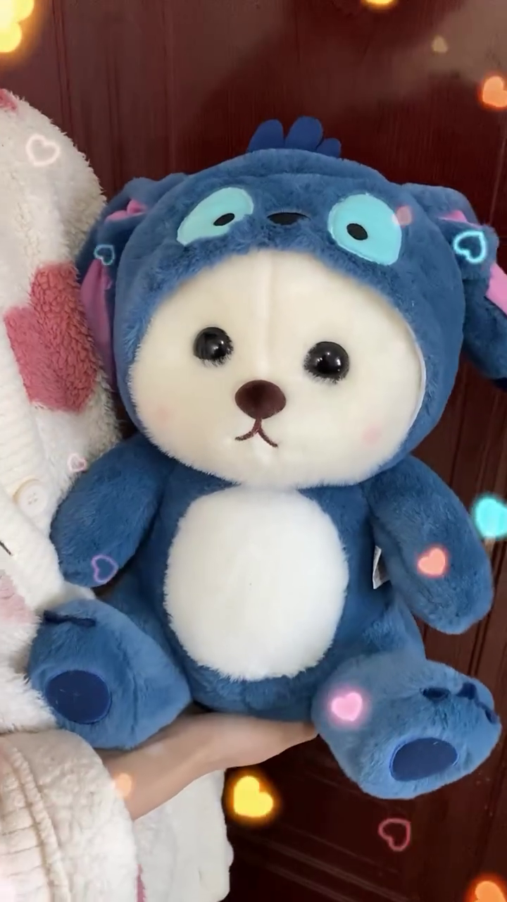 💙 Premium Cute Cartoon-Inspired Plush Doll – Soft Cuddle Toy with Cozy Character Hoodie for Kids, Collectors & Decorative Display 🧸✨