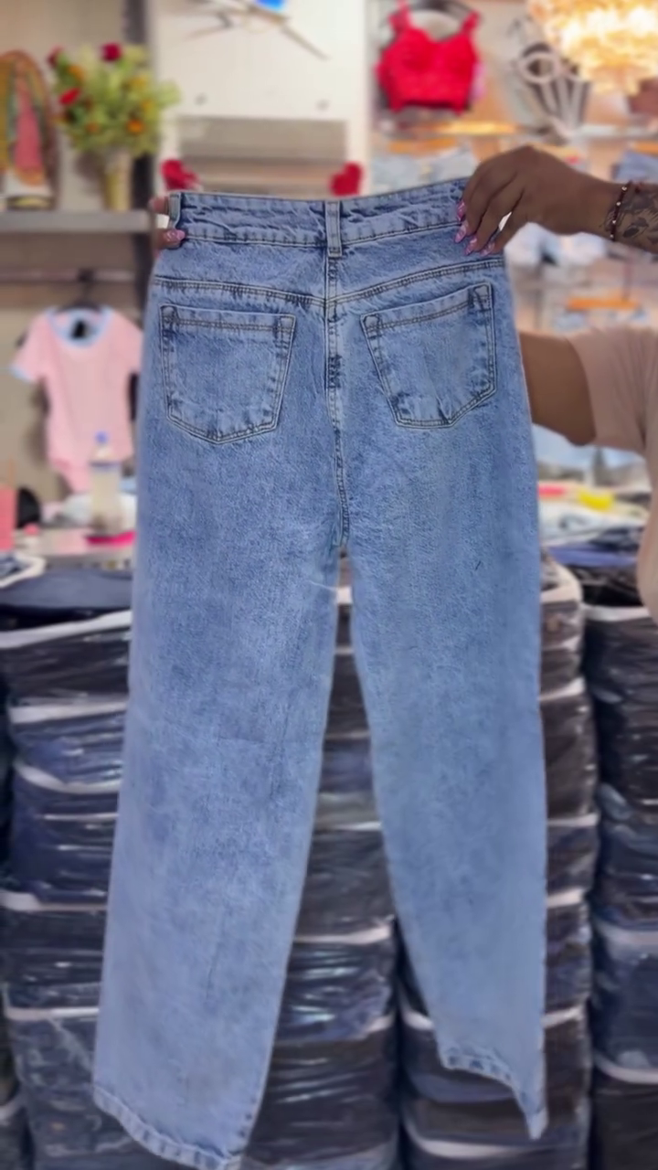 👖  Premium Cute Character Inspired Distressed Wide-Leg Denim Jeans – Trendy High-Waist Casual Street Style Pants 💙🌸